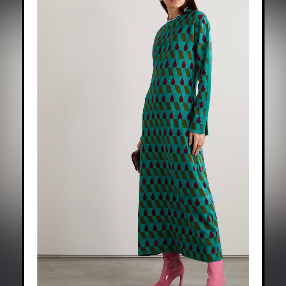 Tuckernuck La Double J Leisure jacquard-knit cotton-blend maxi dress